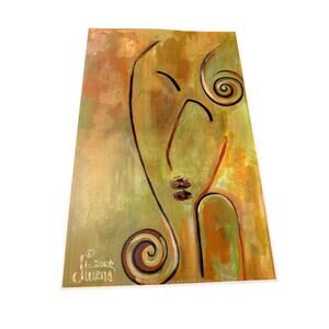 Larry Stevens 2006 Abstract Face Spiral Original Art Print